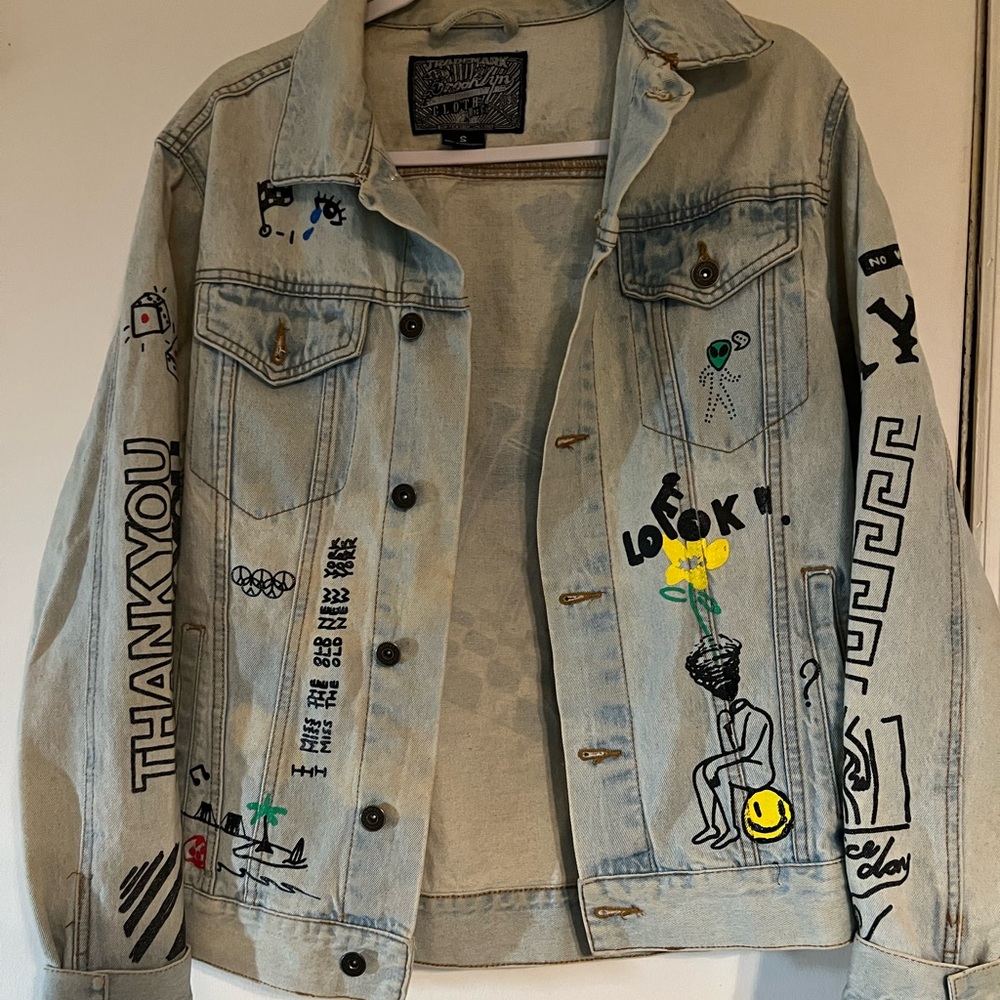 Trademark Brooklyn Print denim jacket